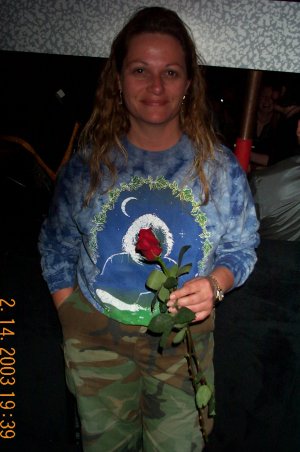 Dee with a Rose Valentines Day 2003 at The Warfield Dead Show